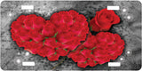 Double Rose Heart License Plate