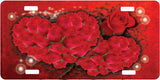 Double Rose Heart License Plate