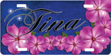 Pink Flowers License Plate