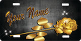 Gold Rose License Plate